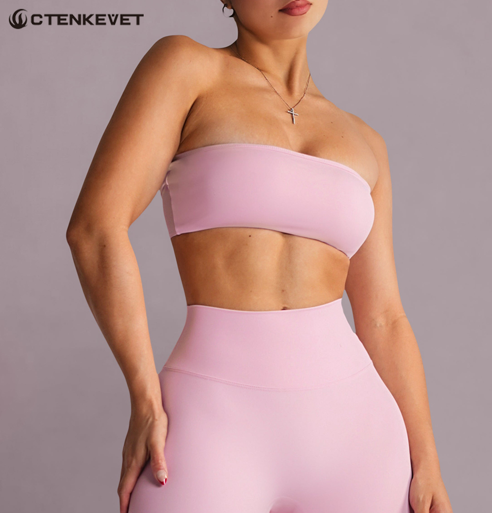 Crop Top Crochet - Bra Olahraga Tanpa Tali Atasan Crop