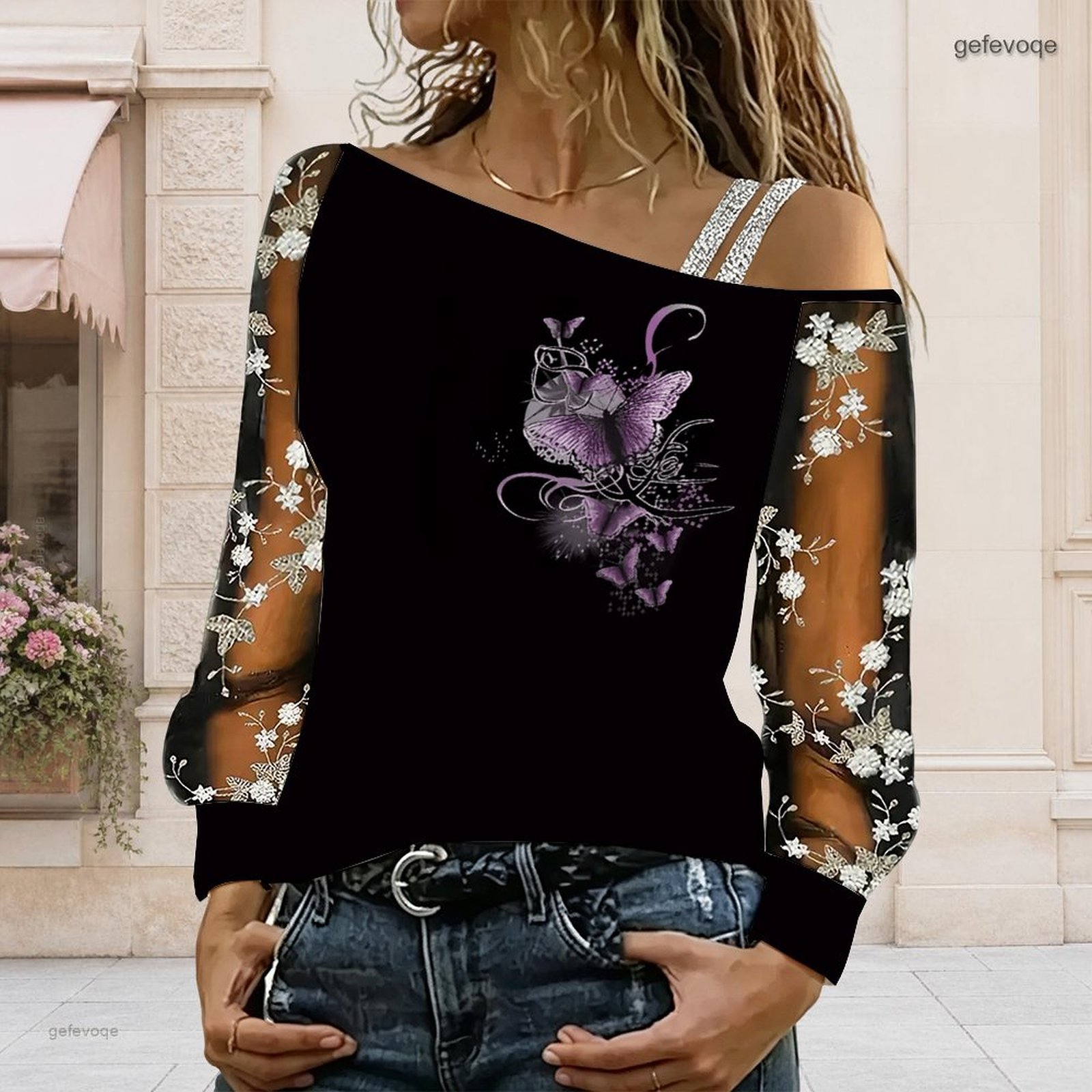 Blouse Off Shoulder - Blus Wanita Off Shoulder Asimetris Satu