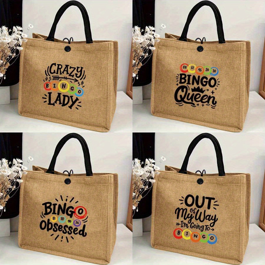 Tote Bag Beach - Tas Tote Wanita Motif Bingo dengan