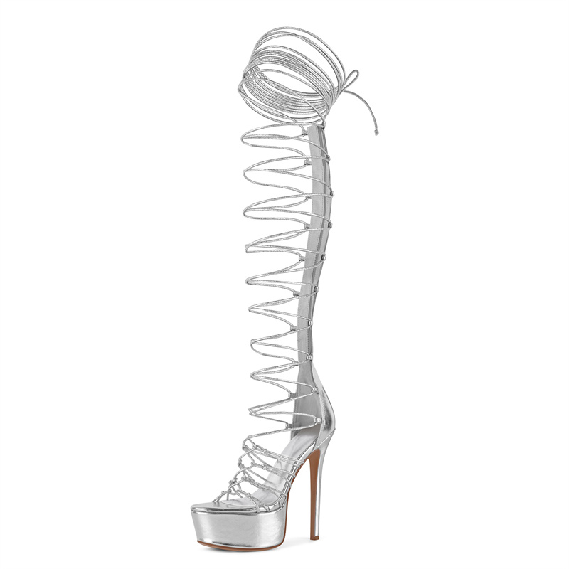 Sandal Gladiator Platform Selu - Sandal Strappy Heeled ulasan dan harga