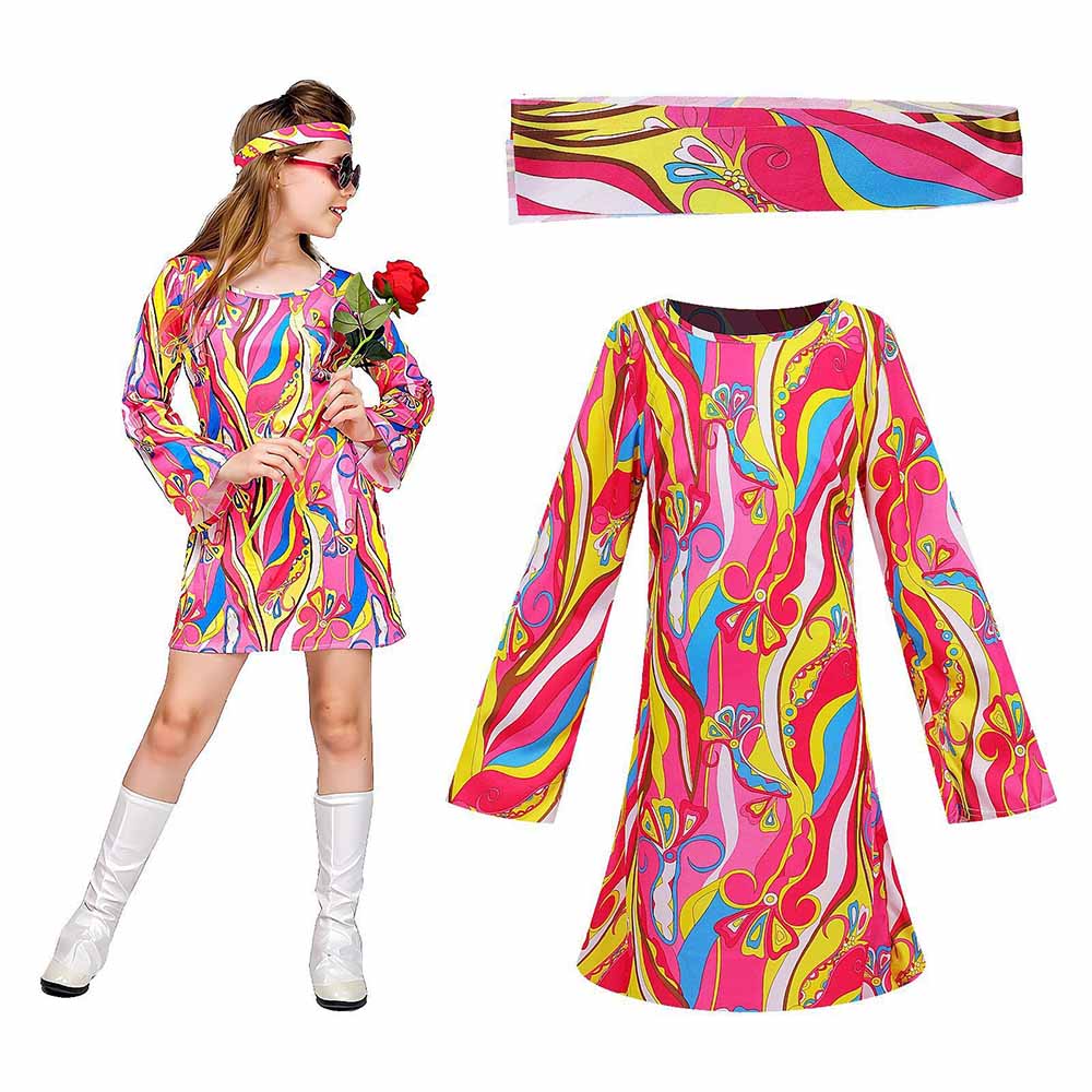 Set Gaun dan Bando Retro 70-an - Romper Floral Print ulasan dan harga